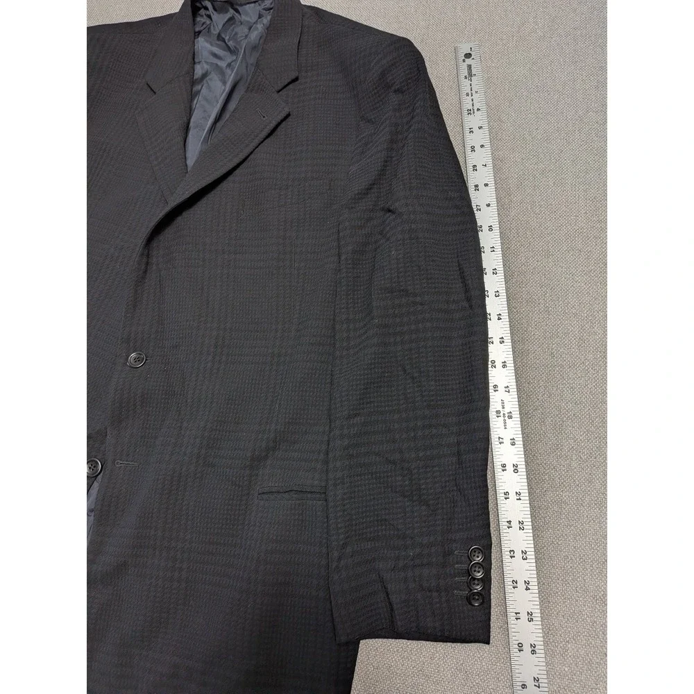 Armani Collezioni Men's 48L Suit Jacket Navy Blue Wool Blend Notch Lapel